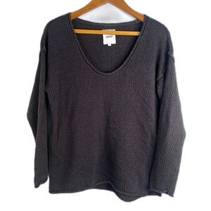 Aerie Textured Knit Edgy Boho Lounge Oversized Sweater Gray Neutral Size XS**